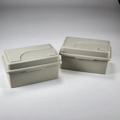 Vintage ALPHA Beige Multi-Media Organizer Set Of 2 Each Holds 40 3.5” Disks