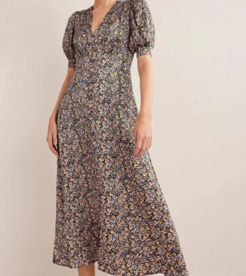 Boden Satin Midi Tea Dress Size 6petite | eBay