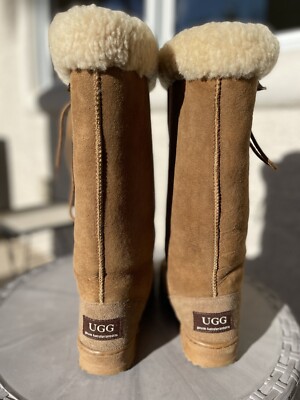 UGG Wild Goose Premium Lace Long Boot Chestnut Leather