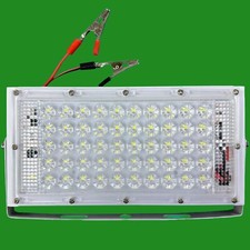 1x 50W LED Floodlight 12-85V DC Emergency Security Light Crocodile Clip 3m Cable