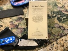 Benchmade Full Immunity Gold Class Marbled Carbon Fiber 2.49" Damasteel Blade