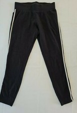 Ladies Leggings Unbranded Size M Black With White Strip N.o 2473