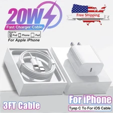 20W USB-C Fast Charger PD Adapter + Cable For iPhone 8 11/12/13/14 XR X Pro iPad