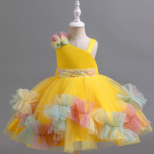 Toddler Girls Tutu High Waist Formal Dress Child Party Wedding Birthday Summer - Picture 56 of 73