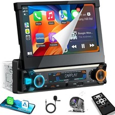 Newest Single Din Touchscreen Radio with Wireless Carplay Android Auto,7 inch