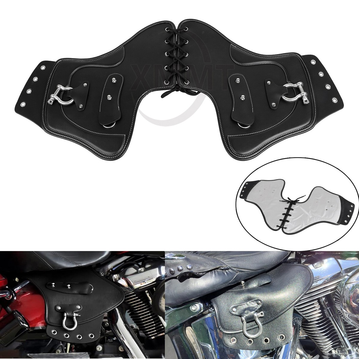 Universal Black PU Leather Saddle Heat Shield Deflectors For