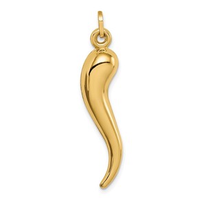 14k Medium Italian Horn Pendant