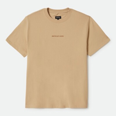 BRIXTON QLTY EMP HEAVYWEIGHT TEE T-SHIRT GR: M CREAM WASH