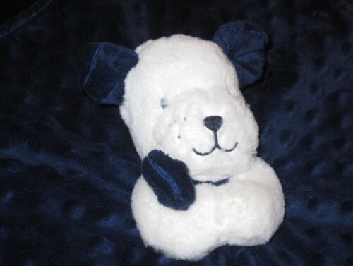 Little Me Navy Blue White Puppy Dog Star Baby Lovey Toy Security Blanket Minky - 第 3/4 張圖片