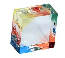 Plastic Acrylic Paper Weight Paperweight 2 x 2 x 1.25 inch, Pack of 1