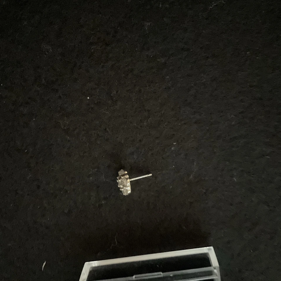 14k Solid White Gold 1.70 Ct TW Diamond Flower Cluster Stud Earrings - Image 3 of 4