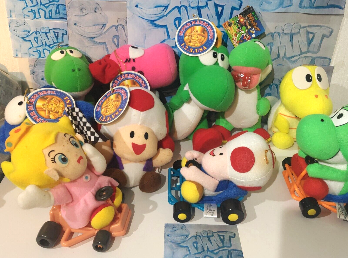 Nintendo Vtg Super Mario World Plush Set 1992,1993,1994 Banpresto