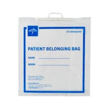 Plastic Patient Belonging Bag with Rigid Handle, Clear