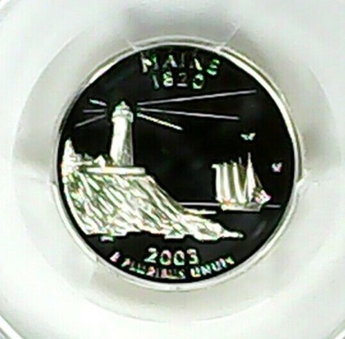 2003-S 25C State Quarter Maine PCGS PR69 DCAM 90% Silver 22llor0402 - Picture 3 of 4