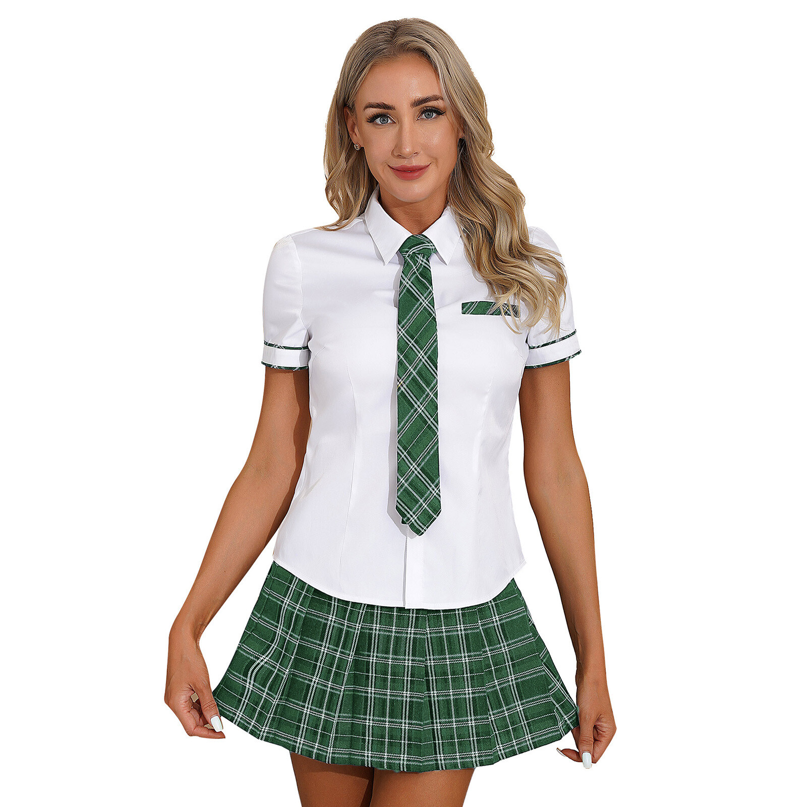 DE Damen Cosplay Schulmädchen JK Uniform Mini Sailor Outfit Rollenspiel Dessous