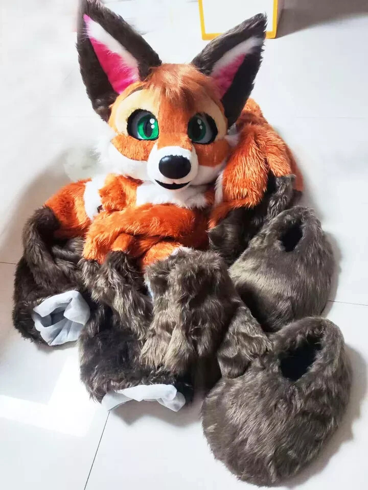 Fursuit Husky Fox Mascot (head + PAWS + Shoes+Tail