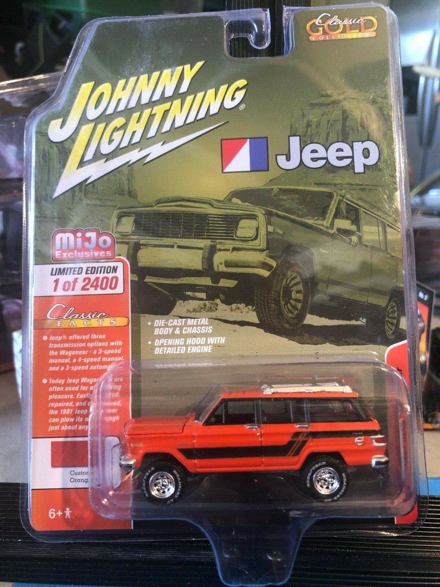 1/64 JOHNNY LIGHTNING GOLD 1981 JEEP WAGONEER CUSTOM ORANGE WITH