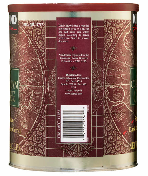 2 Packs Kirkland Signature 100% Colombian Coffee DARK ROAST 3 LB Each Total 6 LB