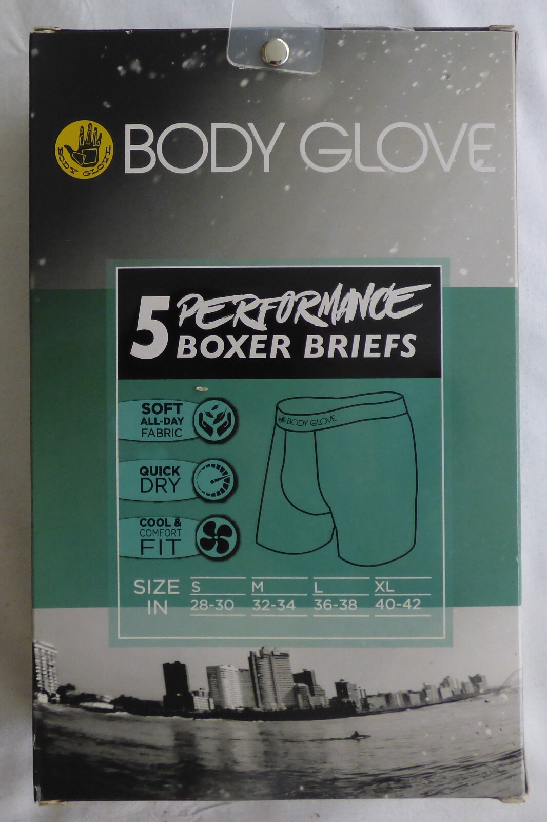 Body Glove Performance Men's Boxer Briefs 5 Pack Choose Size Black