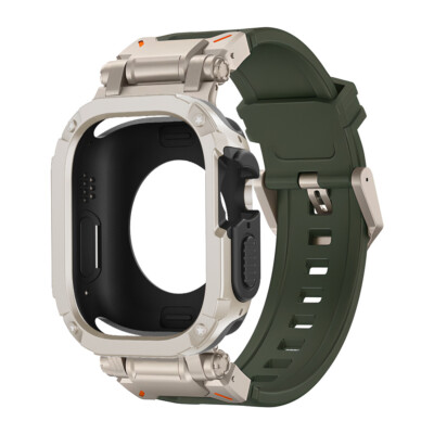 For Apple Watch Ultra3 49mm 11 10 987 44/45/46mm PC+TPU Case Silicone Band Strap