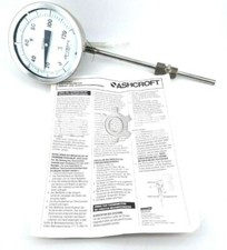 Ashcroft, C-600B-02-BS, Duratemp Everyangle Dial Thermometer, 0/120°C, 9" Length