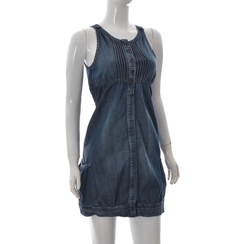 Benetton Womens Blue Jeans Denim Pleat 