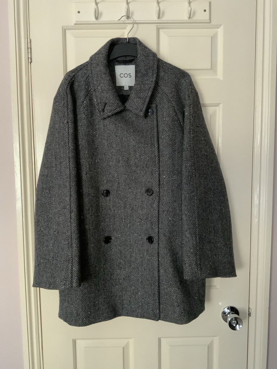 COS Ladies Oversized Double-Breasted Wool Pea Coat, Size M, Bnwot