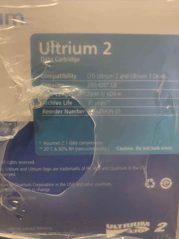 5x Quantum MR-L2MQN-01 Ultrium Data Cartridges For LTO Ultrium 2 Drives 200/400G - Image 2 of 4