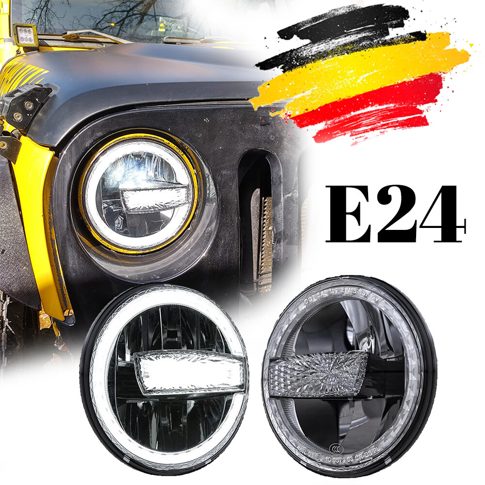 E24 E-Geprüft Für Jeep Wrangler Ⅲ JK 2008-2017 Paar LED Scheinwerfer Tageslicht