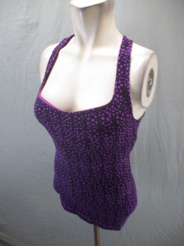 LUCY POWERMAX Size XS Womens Purple Back Cutout Athletic Racer Back Tank Top 790 - Image 3 of 4