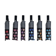 Teleskopowy parasol kieszonkowy wzór serca ø100cm odporny na wiatr i deszcz z osłoną ochronną