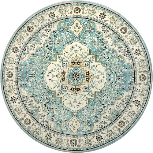 Chic 4Ft Round Area Rug - Machine Washable Floral Mat for Playroom & Living Room - Picture 11 of 11