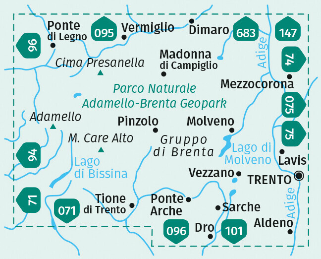 Thumbnail - Kompass Wanderkarte 070 Naturpark Adamello-brenta Geopark, Parco