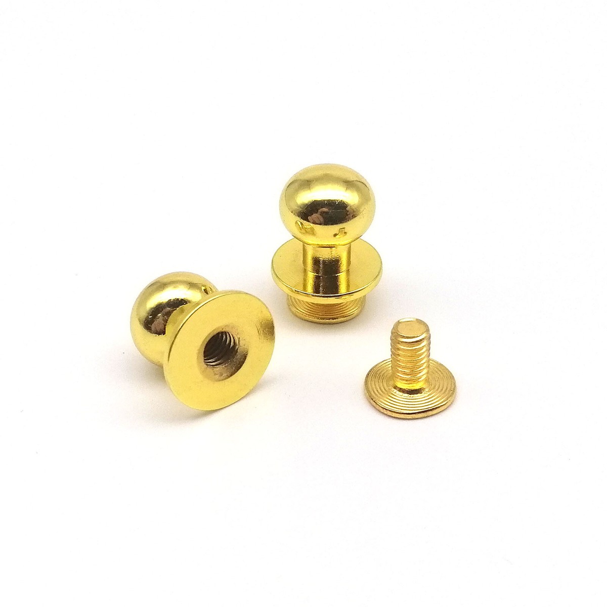 20-Pack Solid Brass Chicago Screws - Flat Head Rivets For Leather Craft (10x4x6mm)