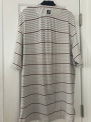 FJ Herren Golf Poloshirt weiß gestreift, TEHAMA Logo, Größe L - Bild 7 von 9