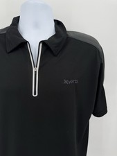 VertX Men's Large Tactical Zip Stretch Polo Shirt Black Short Sleeve Stretch