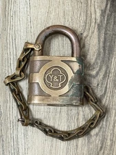 Vintage Old Yale Brass Padlock Lock No Key