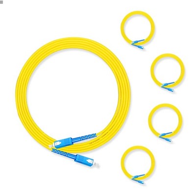 5Pcs 3Meter Fiber Optic Patch Cord SC UPC to SC UPC, Simplex Single Mode Fibe...
