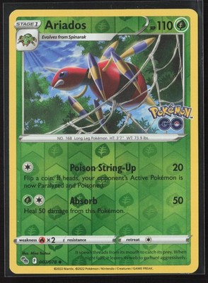 Ariados 007/078 Uncommon Pokemon GO Pokemon Reverse Holo Near Mint