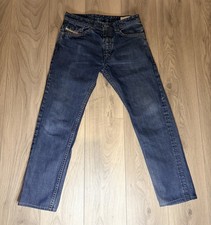 Herren Diesel Braddom Jeans Regular Slim Fit Carrot W30 X L29 Blau