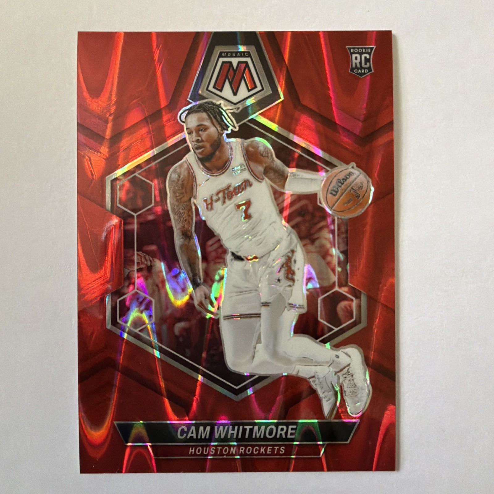 2023-24 Panini Mosaic - Rookies Cam Whitmore #217 Red Seismic Prizm /299 (RC)