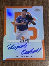 ELIJAH CABELL 2017 Leaf Perfect Game ORANGE METAL AUTO #1/2 SEMINOLE CARDINALS