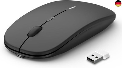 Kabellose Maus, Ergonomische Wiederaufladbare Funkmaus, Leise 3D USB Mini