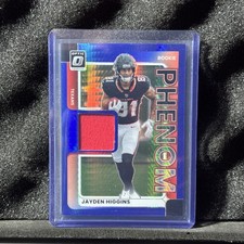 2025 Panini Donruss Optic Rookie Phenoms Jayden Higgins Blue Hyper Prizm