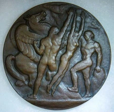 Society of Medalists #8.1 1933 NO EASY WAY FROM EARTH TO STARS 73mm Nude Female