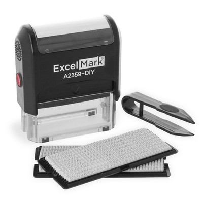 Self-Inking DIY Custom Rubber Stamp Kit - Personalized Stamper for Business or H