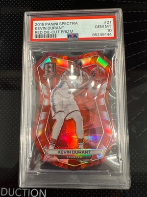 2015 Kevin Durant Red Die-Cut Prizm PSA 10 1st on print