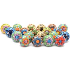 Assorted Vintage Cabinet Knobs - 20pcs Multicolor
