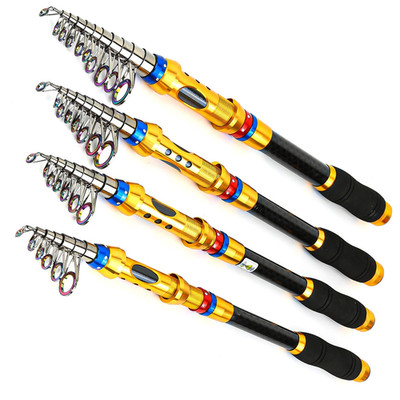 Travel Ready Kohlefaser Teleskop Angelrute 2 4m 3 6m Salzwasser Casting