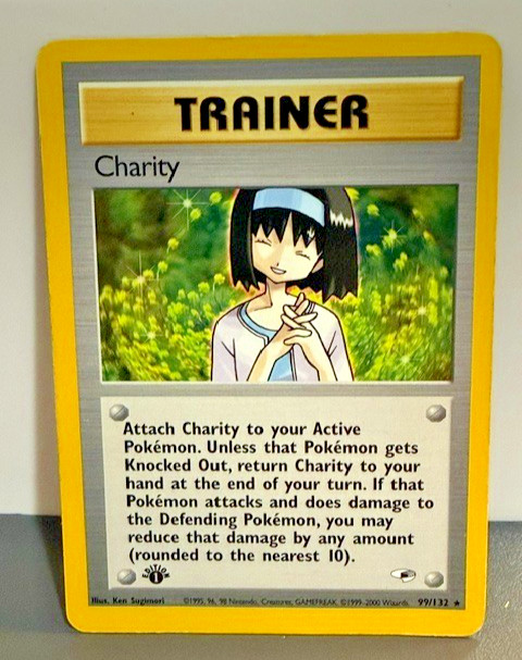 Charity 99/132 Rare Gym Heroes Pokemon 1st Edition